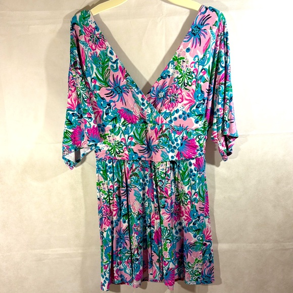 Lilly Pulitzer Parigi Romper Paradise Petals Size Large ECU - Picture 4 of 9